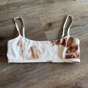 WEWOREWHAT Women's Medium Cami Bra Top Sports Beige Multi Med M Adjustable Strap